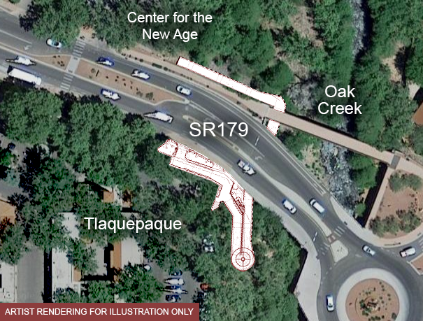 Aerial view of proposed crosswalk on SR179