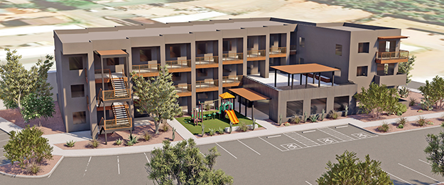 Graphic rendering of housing project on Shelby Drive