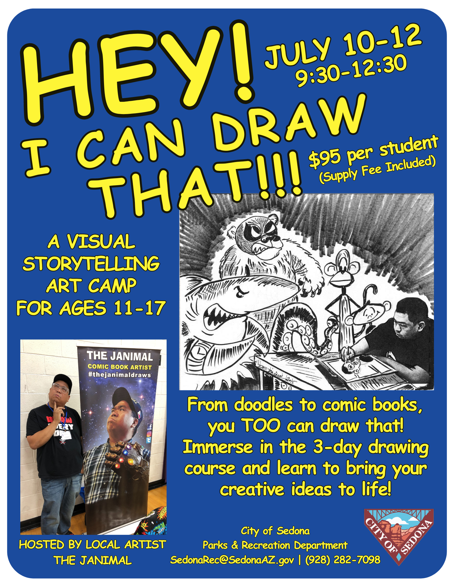 Janimal Art Camp Flyer 2024